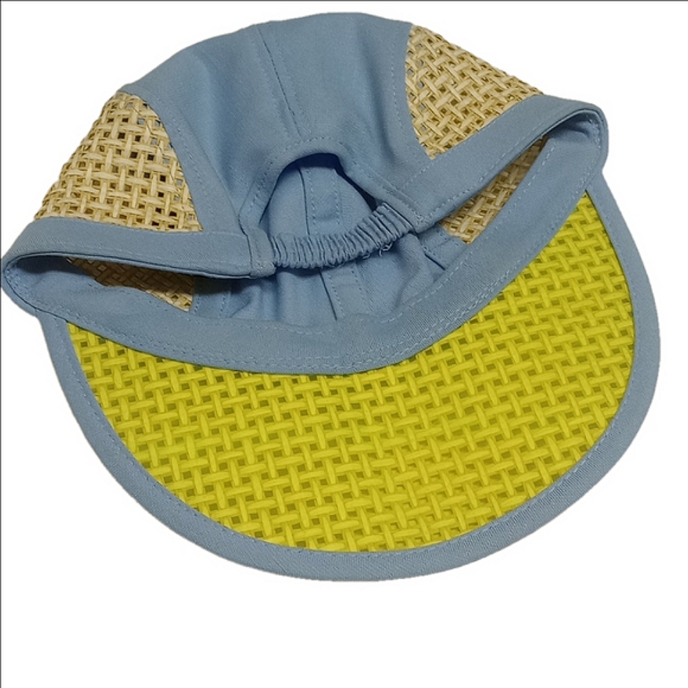 RAG & BONE LIGHT BLUE PACKABLE VISOR STRAW PANELS HAT - Picture 3 of 6